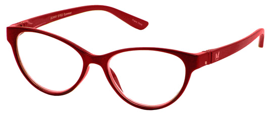 Bunny Eyez Raquel Readers - Sparkle Ruby Red - Up position