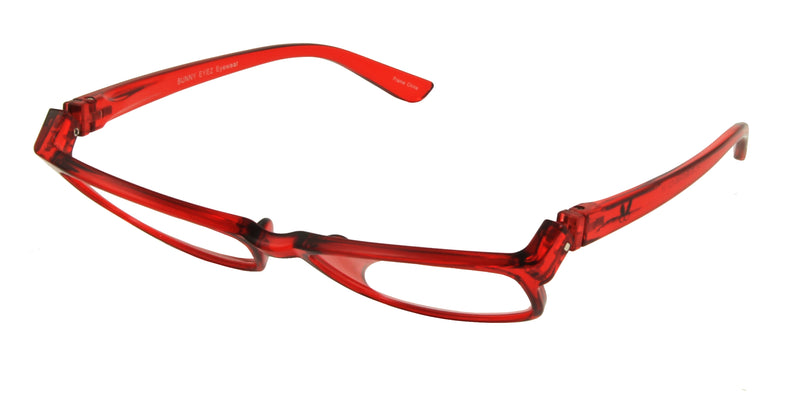 Load image into Gallery viewer, Bunny Eyez Ruthie Readers - Candy Apple Red Crystal - Tilted
