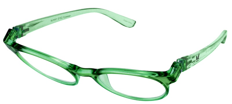 Load image into Gallery viewer, Bunny Eyez Sophie Readers - Spring Green Crystal - Tilted

