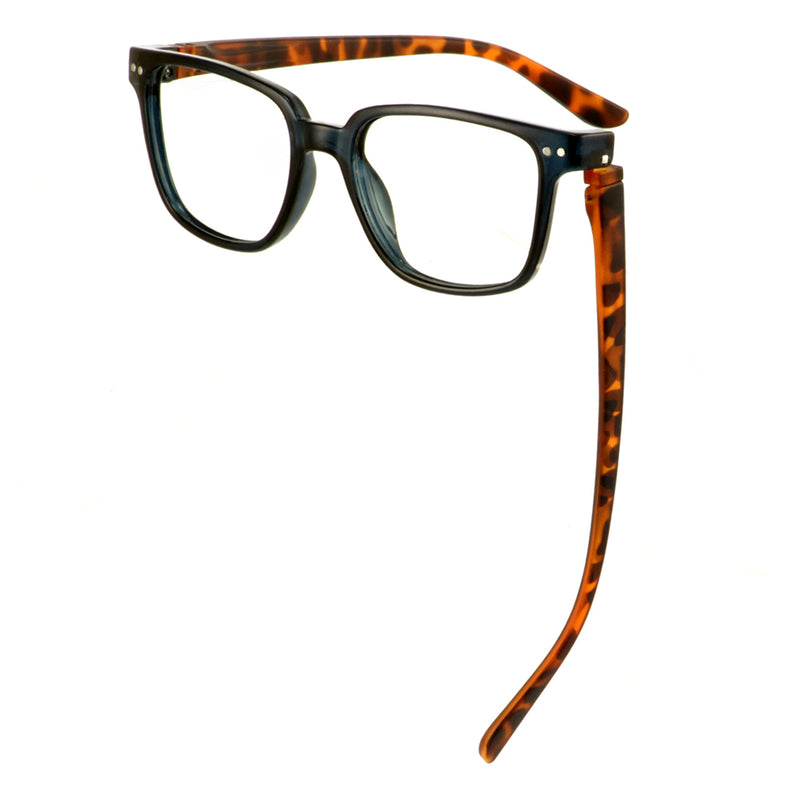 Load image into Gallery viewer, Andrew Navy Crystal/Faux Tortoise | Bunny Eyez Guyz Readers
