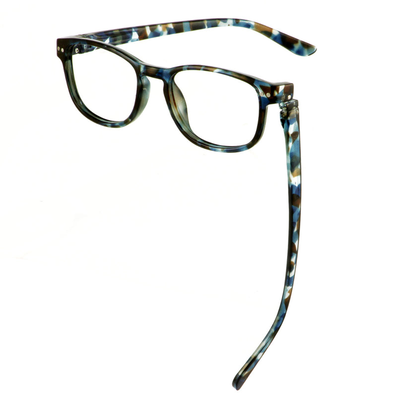 Load image into Gallery viewer, Erica Navy Faux Tortoise Blue Lens Readers | Bunny Eyez
