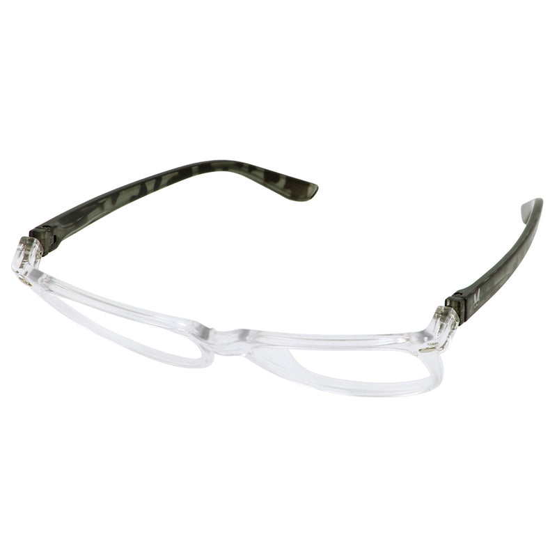 Load image into Gallery viewer, Bunny Eyez Guyz Keith Readers in Crystal/Grey Faux Tortoise
