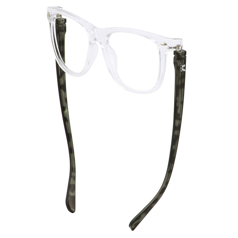 Load image into Gallery viewer, Bunny Eyez Guyz Keith Readers in Crystal/Grey Faux Tortoise
