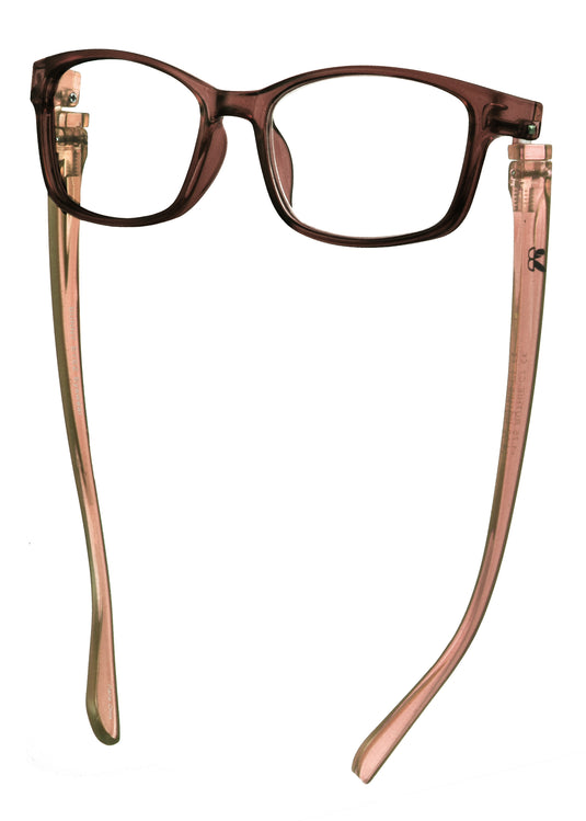 Bunny Eyez Ruthie Readers - Caramel Brown Crystal - Down position