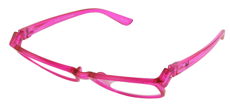 Load image into Gallery viewer, Bunny Eyez Ruthie Readers - Pretty In Pink Crystal - Tilted
