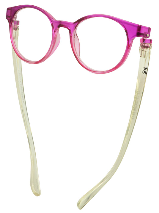 Bunny Eyez Sophie Readers - Fuschia Pink And Diamond Clear Crystal - Down position