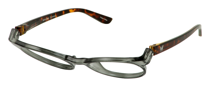 Load image into Gallery viewer, Bunny Eyez Readers - Tuxedo Black And Tortoise Crystal - Tilted
